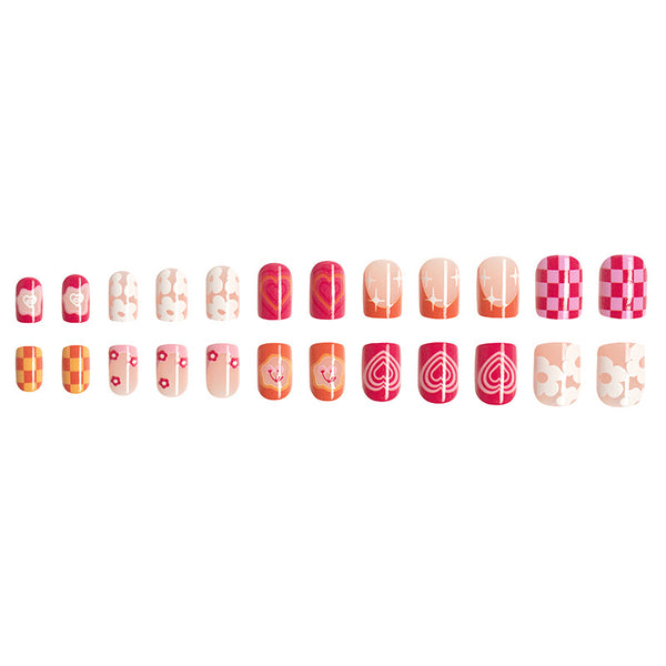 12 Sizes-24 Pcs Press On Nails C314