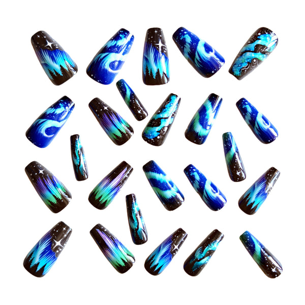 12 Sizes-24 Pcs Press On Nails Y1188