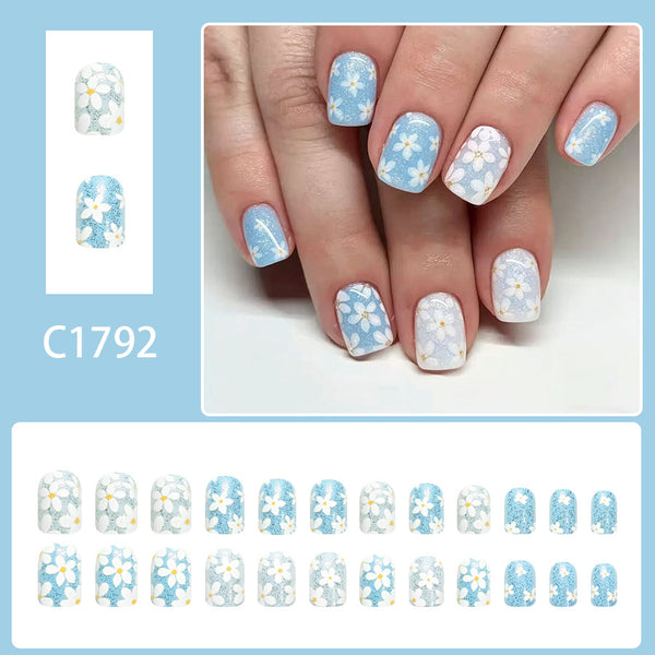 12 Sizes-24 Pcs Press On Nails C1792