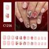 12 Sizes-24 Pcs Press On Nails C1256