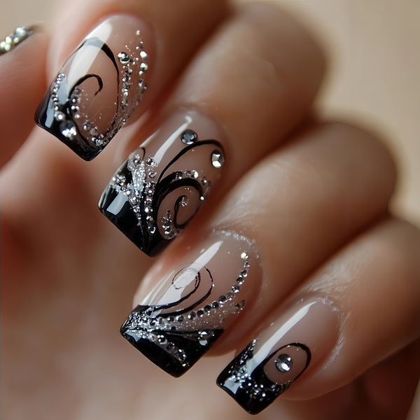 12 Sizes-24 Pcs Press On Nails Y1405