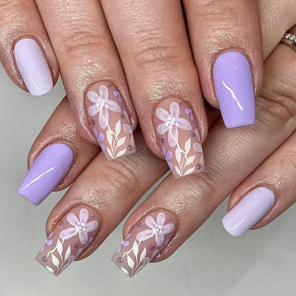 48 Pcs Press On Nails Spring-3-48pcs