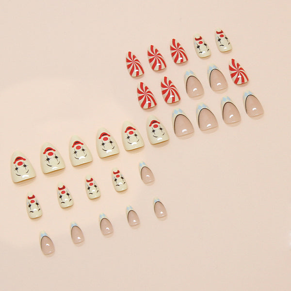 12 Sizes-24 Pcs Press On Nails W1638