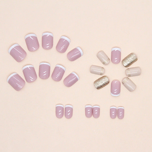 French Short Square Press on Nails