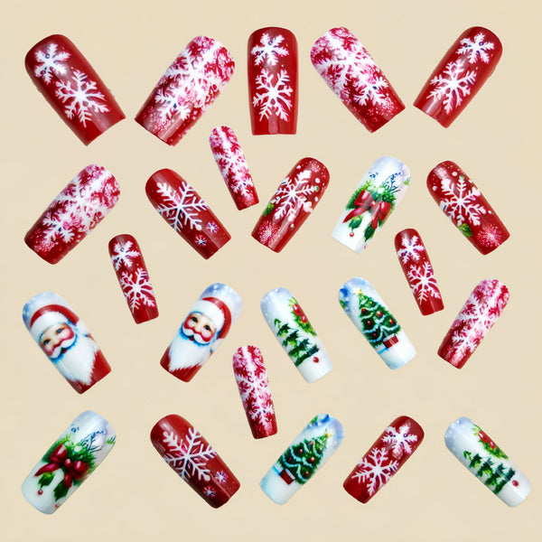 12 Sizes-24 Pcs Press On Nails Y1224