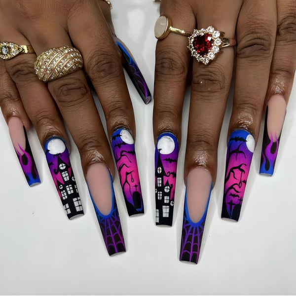 12 Sizes-24 Pcs Press On Nails Y196