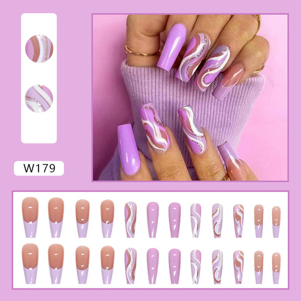 12 Sizes-24 Pcs Press On Nails W179