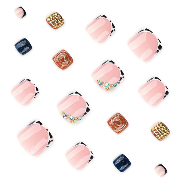 12 Sizes-24 Pcs Press On Nails JP4255