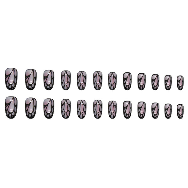 12 Sizes-24 Pcs Press On Nails W1250