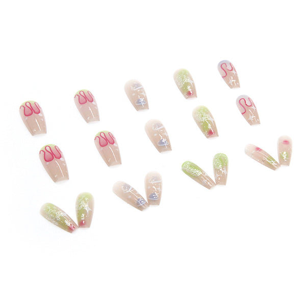 12 Sizes-24 Pcs Press On Nails W206