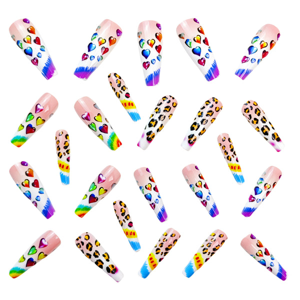 12 Sizes-24 Pcs Press On Nails Y697