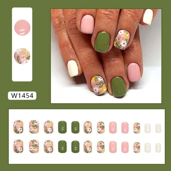 12 Sizes-24 Pcs Press On Nails W1454