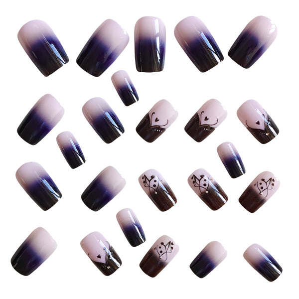 12 Sizes-24 Pcs Press On Nails Y1167