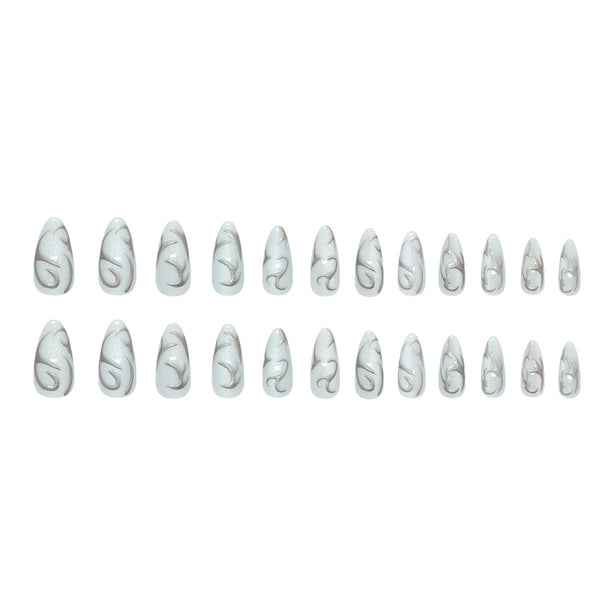 12 Sizes-24 Pcs Press On Nails W2013