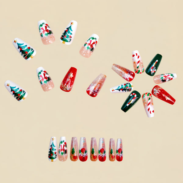 12 Sizes-24 Pcs Press On Nails Y1319