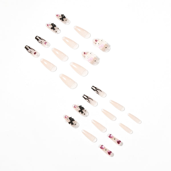 12 Sizes-24 Pcs Press On Nails JP1324
