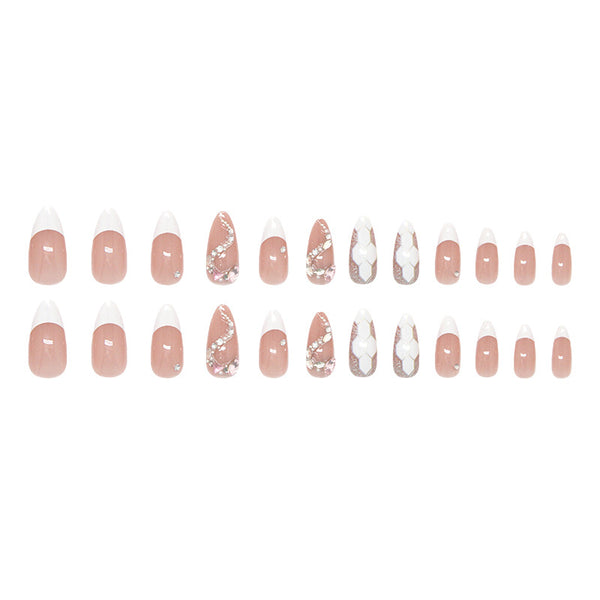 12 Sizes-24 Pcs Press On Nails Z1049
