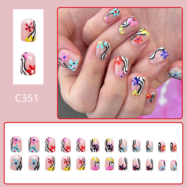 12 Sizes-24 PcsPress On Nails C351