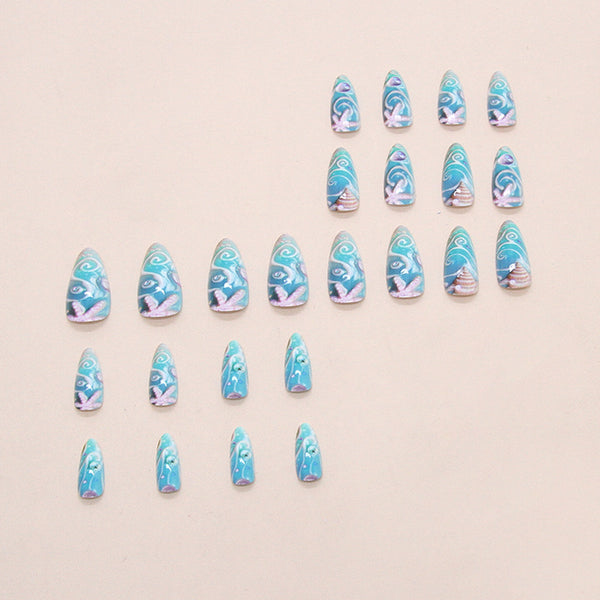 12 Sizes-24 Pcs Press On Nails W1929