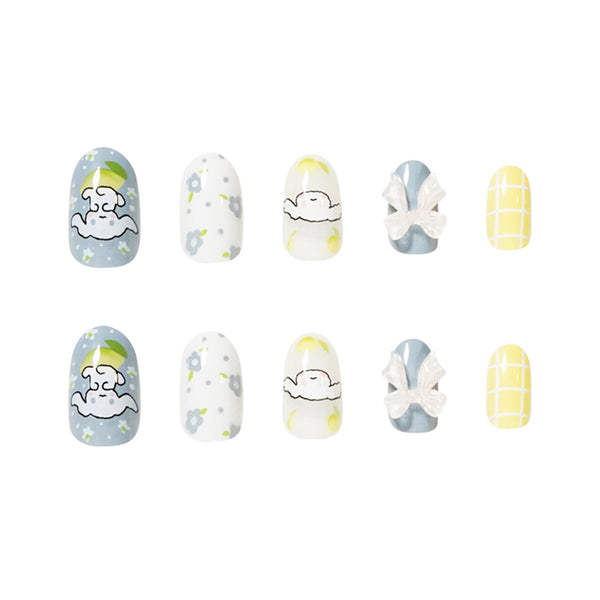 12 Sizes-24 Pcs Press On Nails JP1375