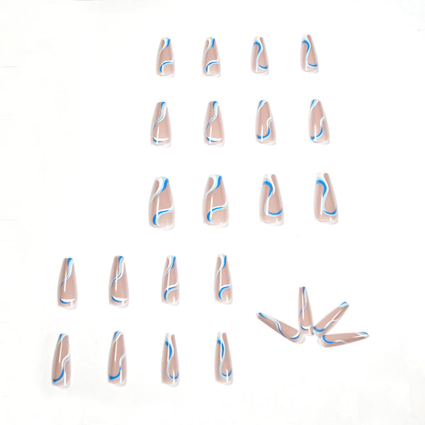 12 Sizes-24 Pcs Press On Nails JP1094