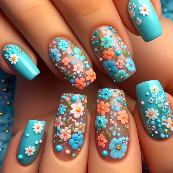 12 Sizes-24 Pcs Press On Nails Y1028