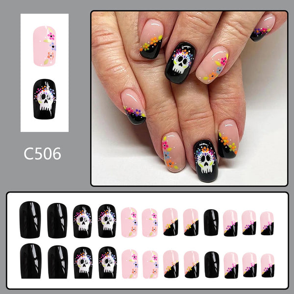 12 Sizes-24 Pcs Press On Nails C506