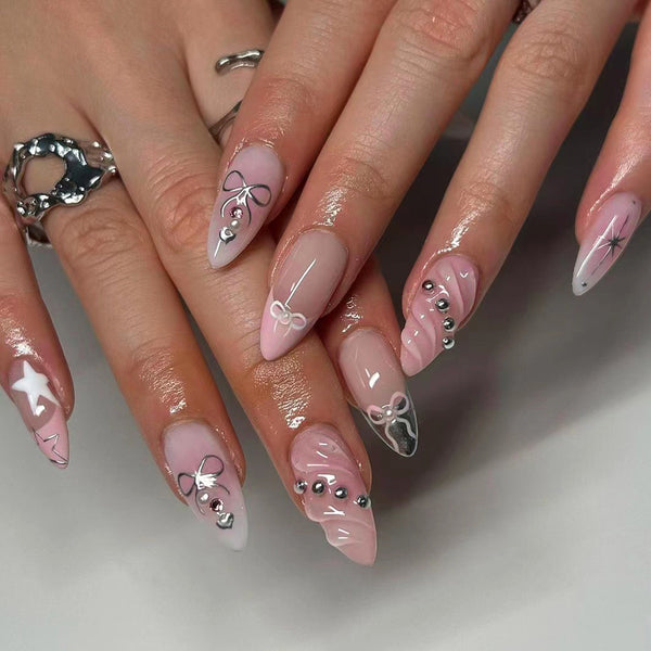 12 Sizes-24 Pcs Press On Nails JP3038
