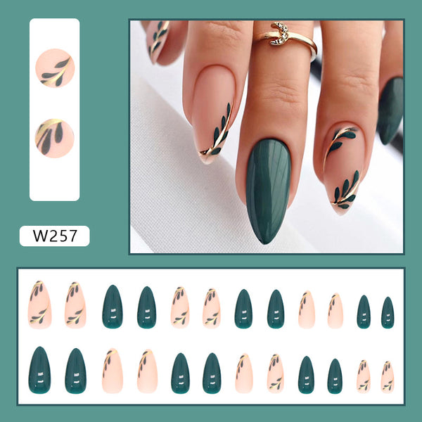 12 Sizes-24 PcsPress On Nails W257