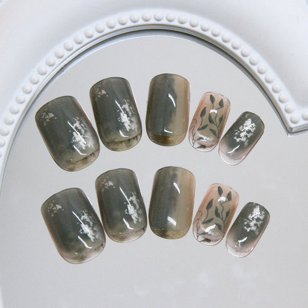 12 Sizes-24 Pcs Press On Nails R956