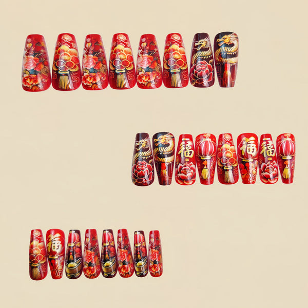 12 Sizes-24 Pcs Press On Nails Y1432