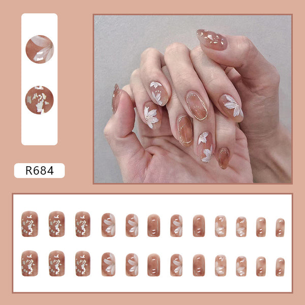 12 Sizes-24 Pcs Press On Nails R687