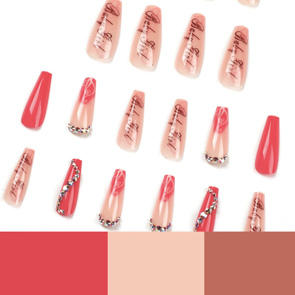 12 Sizes-24 Pcs Press On Nails JP1712