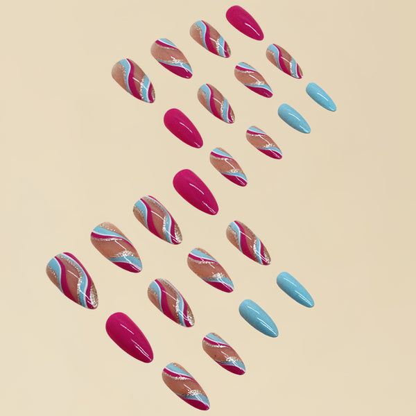 12 Sizes-24 Pcs Press On Nails Y114