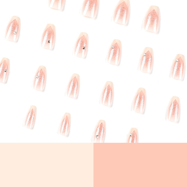 French Medium Pink Square Press on Nails