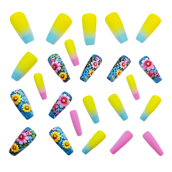12 Sizes-24 Pcs Press On Nails Y732