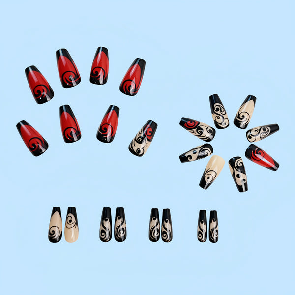 12 Sizes-24 Pcs Press On Nails Y251