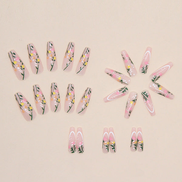 12 Sizes-24 Pcs Press On Nails W512