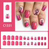 12 Sizes-24 Pcs Press On Nails C1331