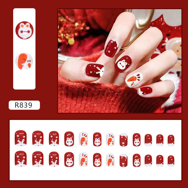 12 Sizes-24 Pcs Press On Nails R839
