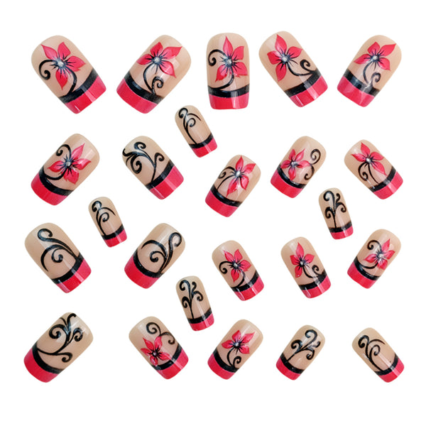 12 Sizes-24 Pcs Press On Nails Y1134