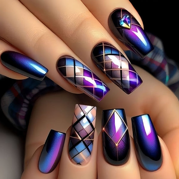 12 Sizes-24 Pcs Press On Nails Y1554