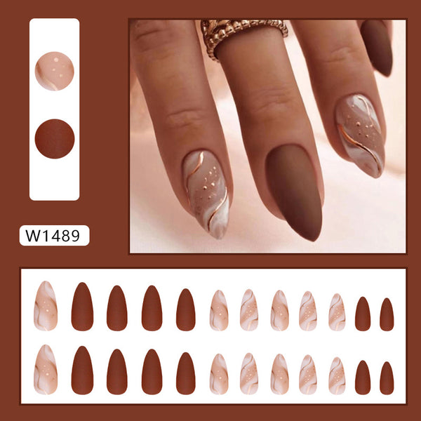 12 Sizes-24 Pcs Press On Nails W1489