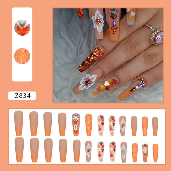 12 Sizes-24 Pcs Press On Nails Z834