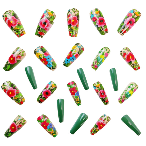 12 Sizes-24 Pcs Press On Nails Y615
