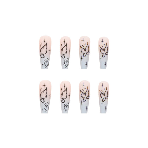 12 Sizes-24 Pcs Press On Nails W128