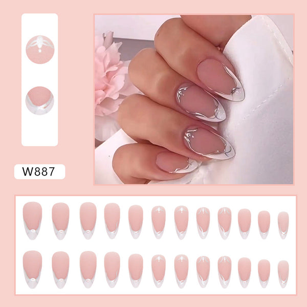 12 Sizes-24 Pcs Press On Nails W881