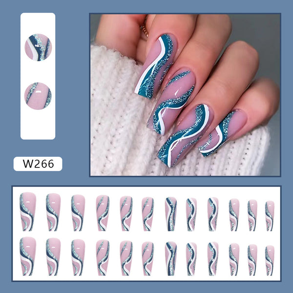 12 Sizes-24 Pcs Press On Nails W266