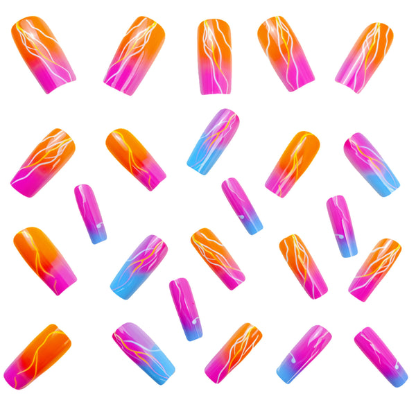 12 Sizes-24 Pcs Press On Nails Y621