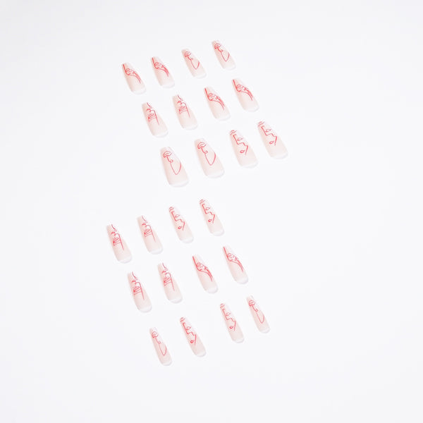 12 Sizes-24 Pcs Press On Nails JP1436